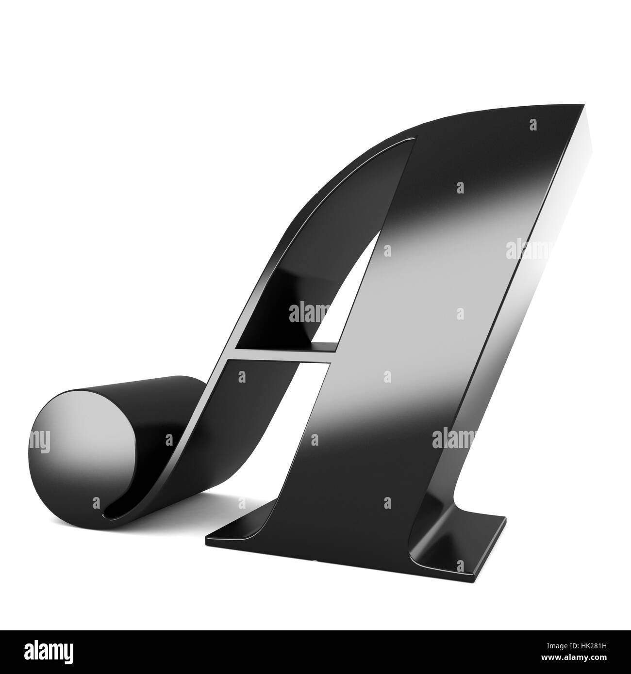 Black metal 3d une lettre isolée sur fond blanc Banque D'Images Black metal 3d une lettre isolée sur fond blanc Banque D'Images