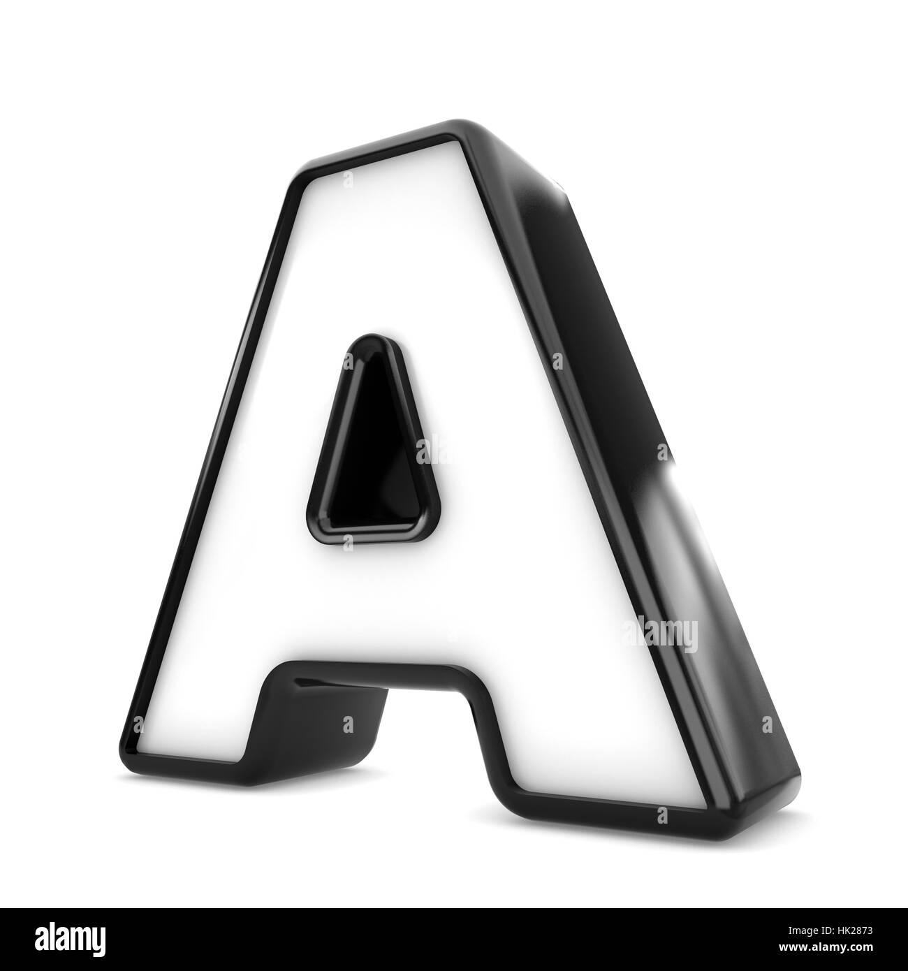 3d noir une lettre en plastique fond blanc isolé. Banque D'Images 3d noir une lettre en plastique fond blanc isolé. Banque D'Images