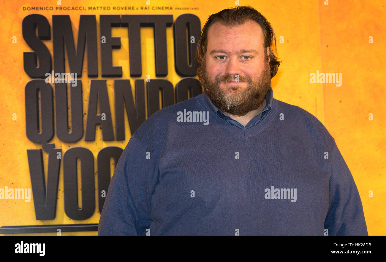 Roma, Italie. 24 Jan, 2017. Stefano Fresi assiste à un photocall pour 'Smetto quando voglio - Masterclass' Credit : Andrea Bracaglia/Pacific Press/Alamy Live News Banque D'Images