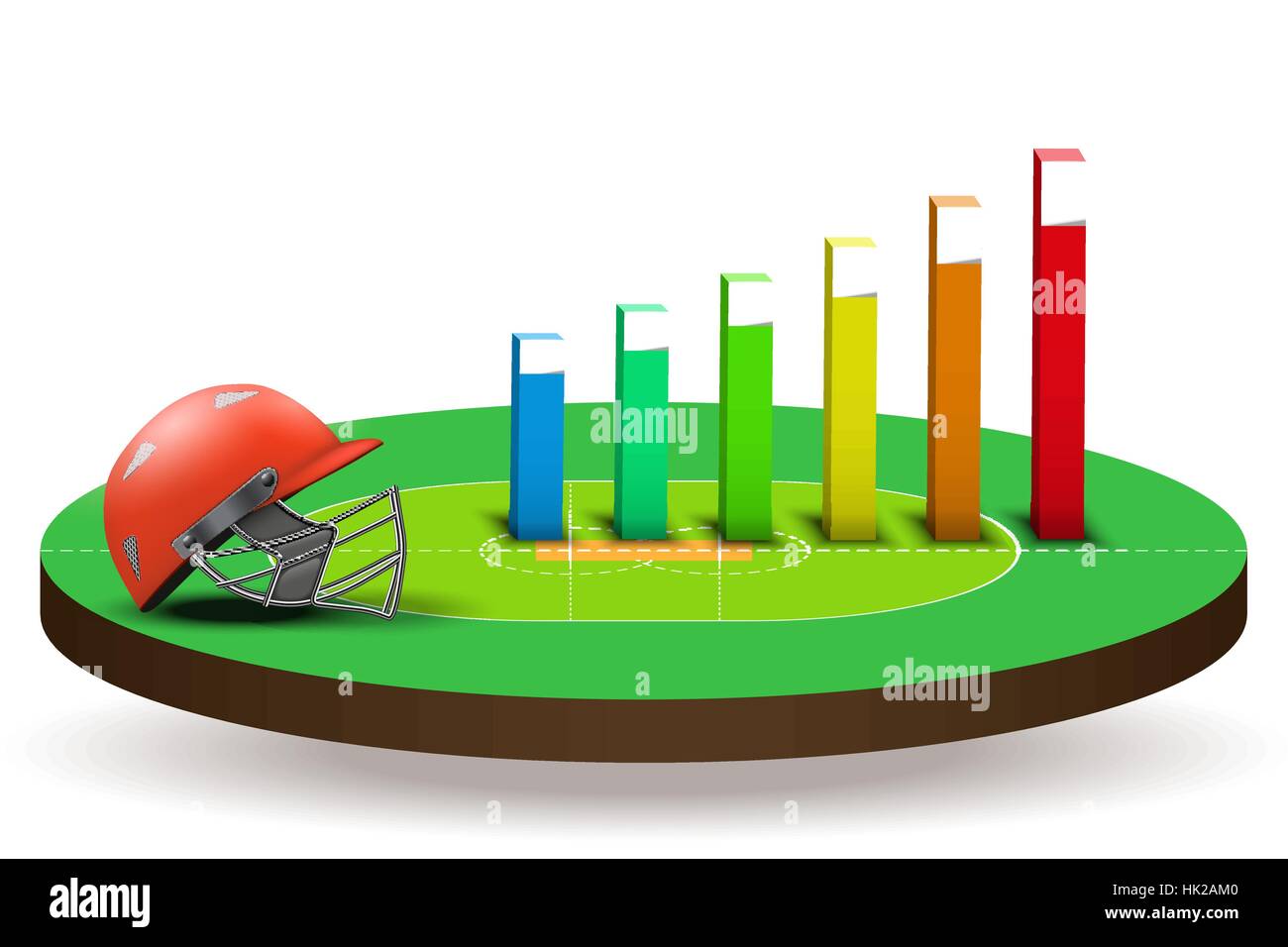 Concept de statistiques sur le cricket Illustration de Vecteur