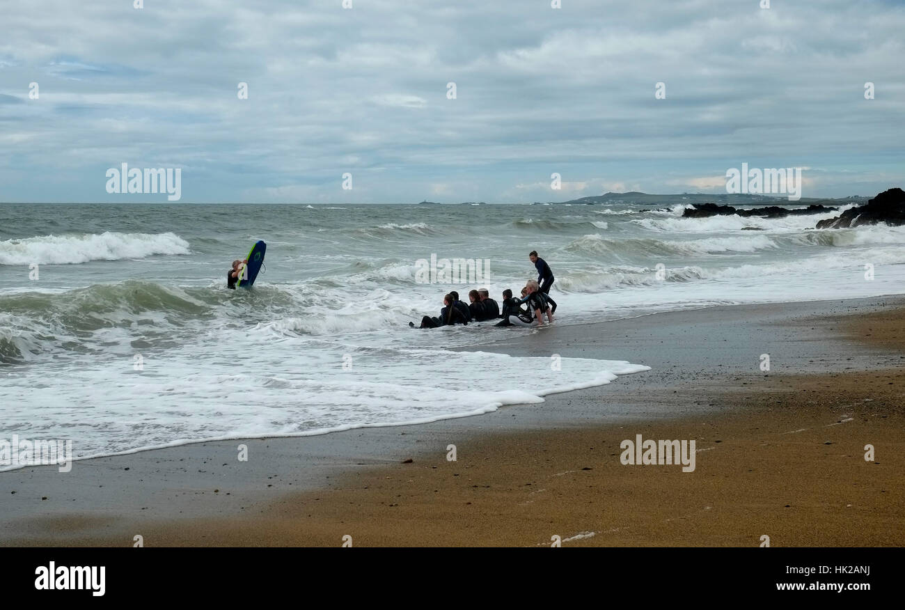 Conseil informatique Beach Surfers North Wales UK United Kingdom Europe Banque D'Images