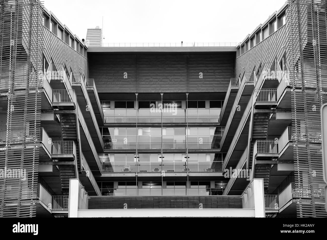 L'immeuble du parc de recherche biomédicale de Barcelone à Barcelone, Catalogne, province de l'Espagne. Banque D'Images