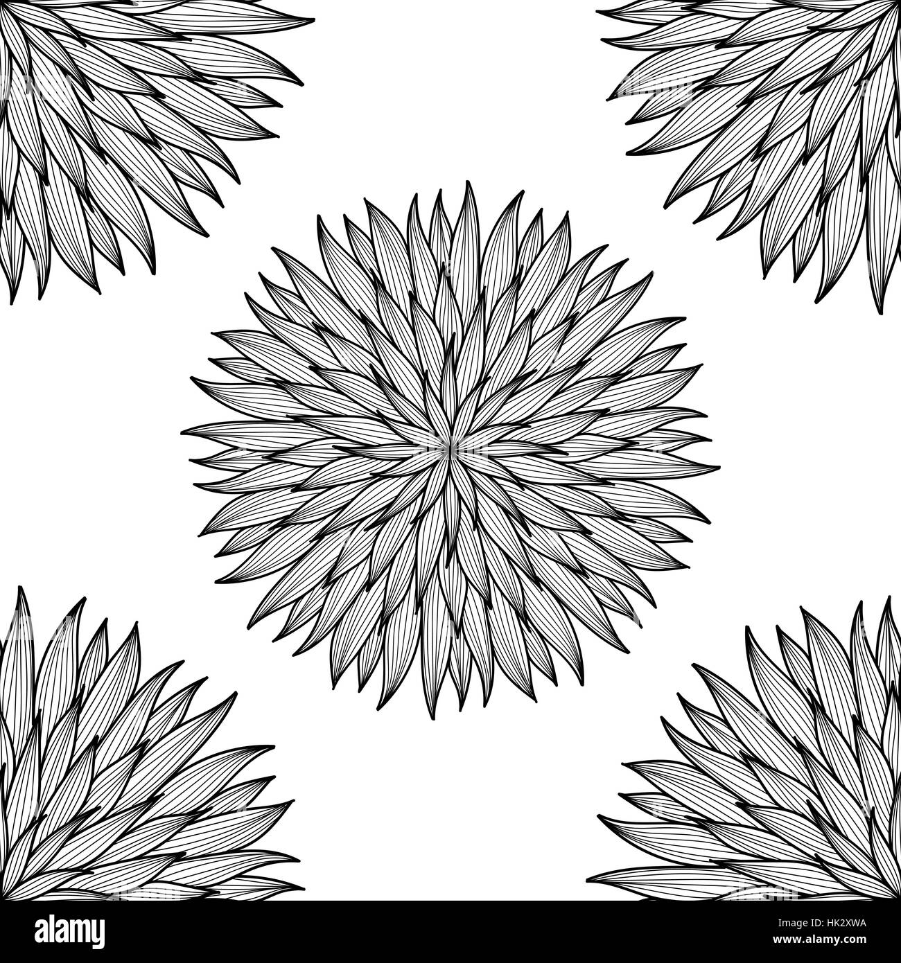 Mandala. Ornement rond noir et blanc. Page à colorier. Vector illustration. Modèle sans couture Illustration de Vecteur