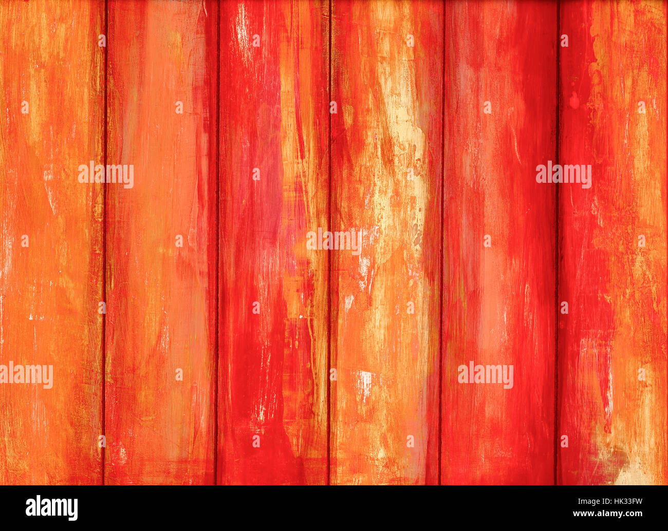 L'écaillage de la peinture orange texture de fond en bois Banque D'Images
