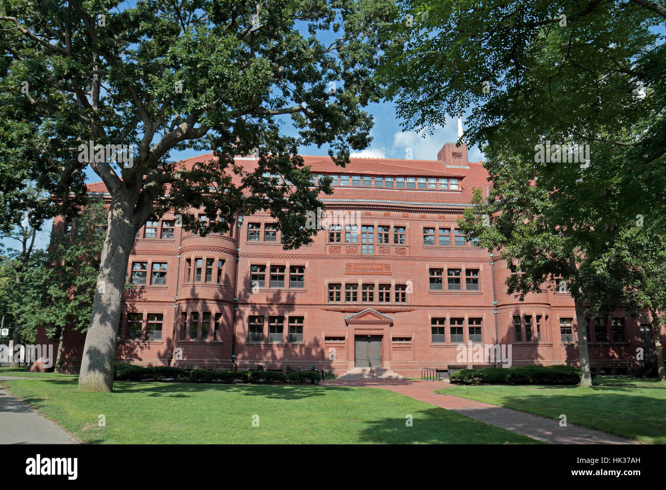 Sever Hall, conçu par le célèbre architecte américain H. H. Richardson, Harvard University, Cambridge, MA, États-Unis. Banque D'Images