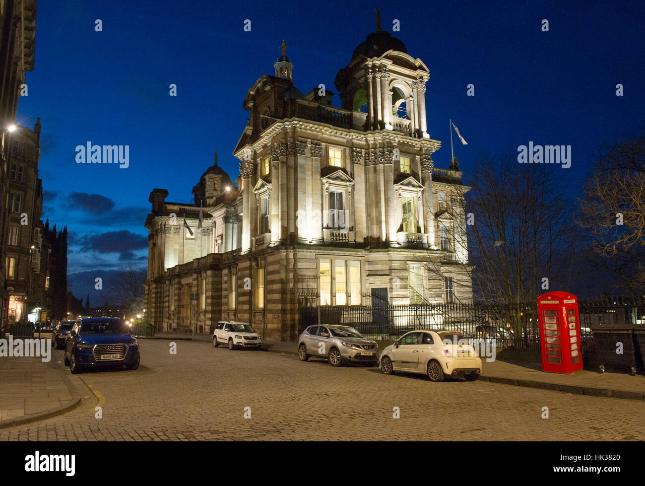 La Banque d'Écosse, l'administration centrale sur le monticule, Édimbourg. Banque D'Images
