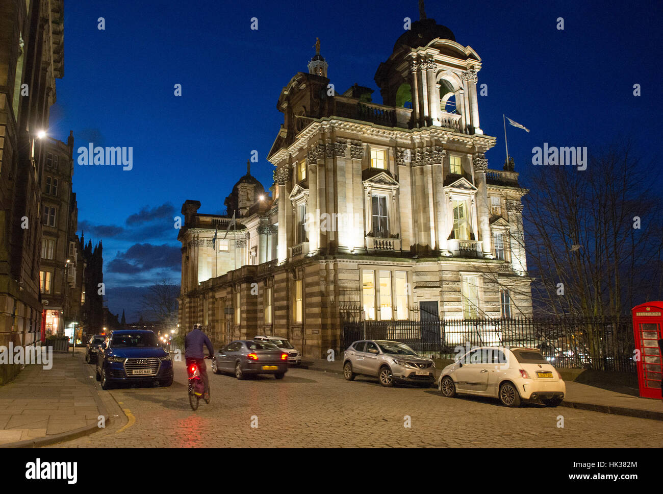 La Banque d'Écosse, l'administration centrale sur le monticule, Édimbourg. Banque D'Images