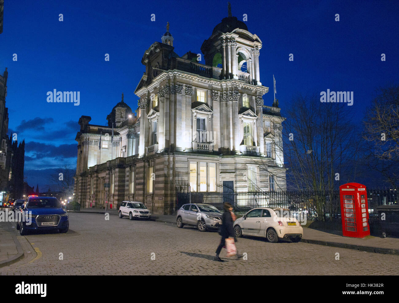 La Banque d'Écosse, l'administration centrale sur le monticule, Édimbourg. Banque D'Images