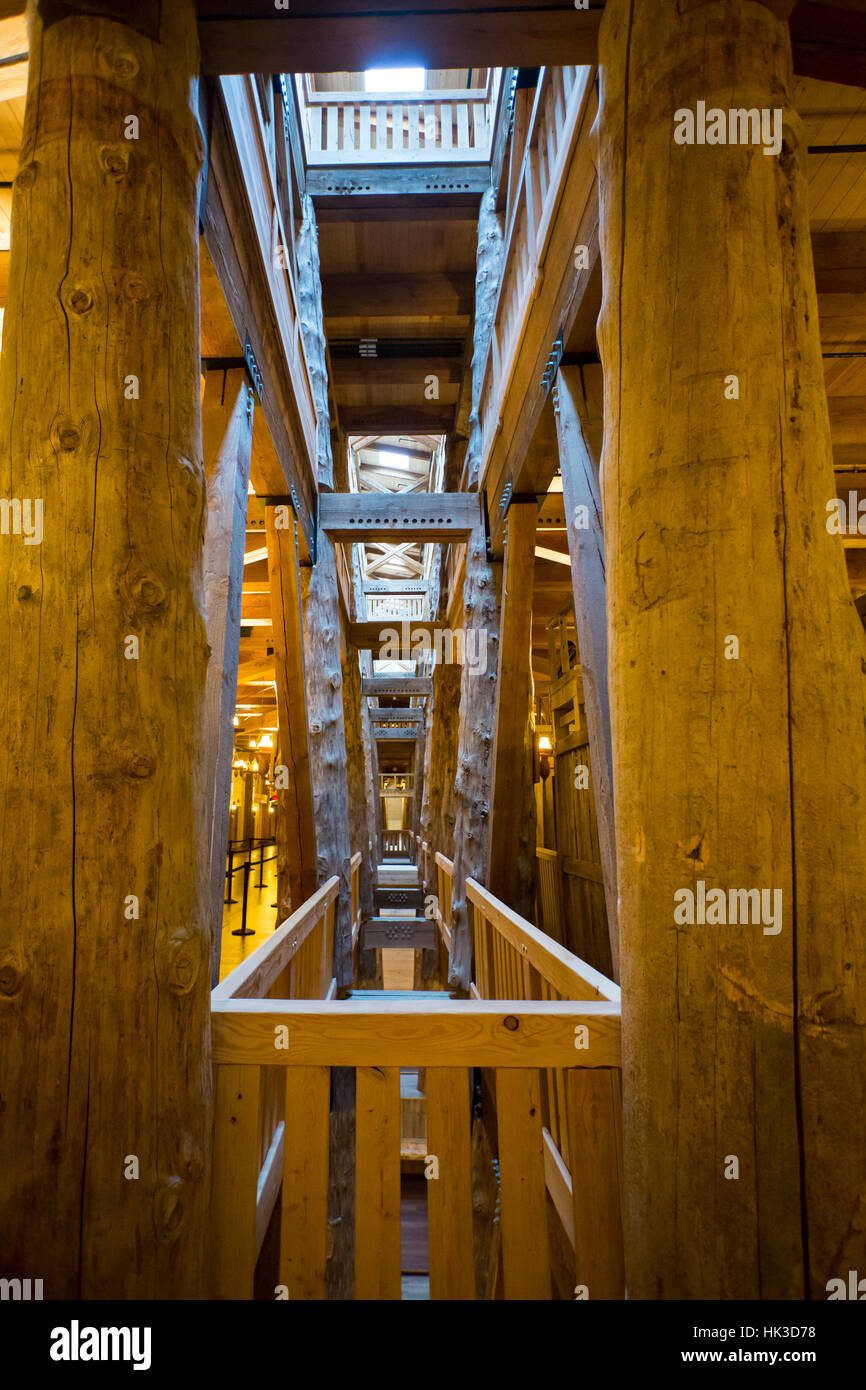 Williamstown, Massachusetts - Intérieur la charpente de l'arche à l'arche rencontre, construit par un groupe fondamentaliste chrétienne. Banque D'Images