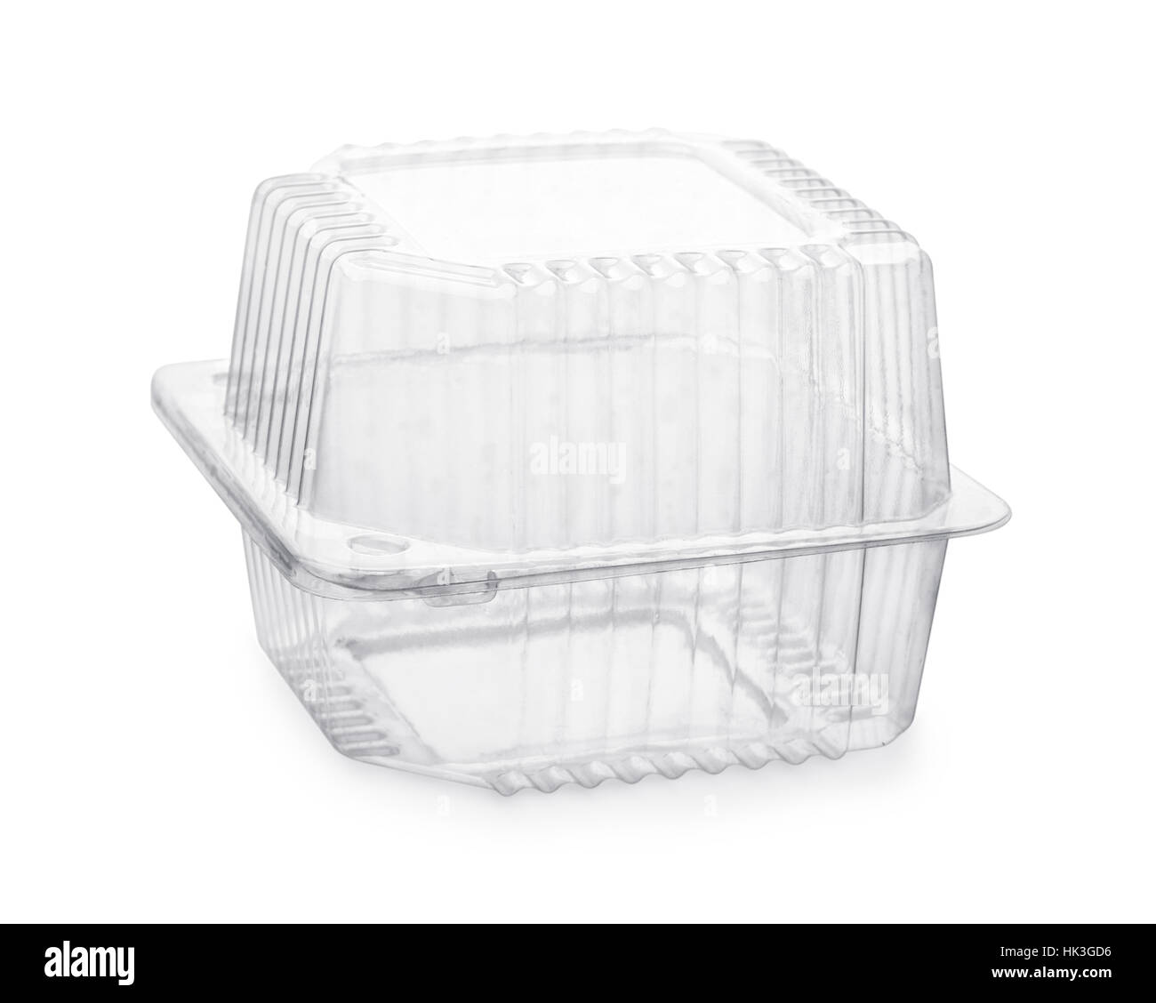 Les emballages alimentaires en plastique transparent fermé fort isolated on white Banque D'Images
