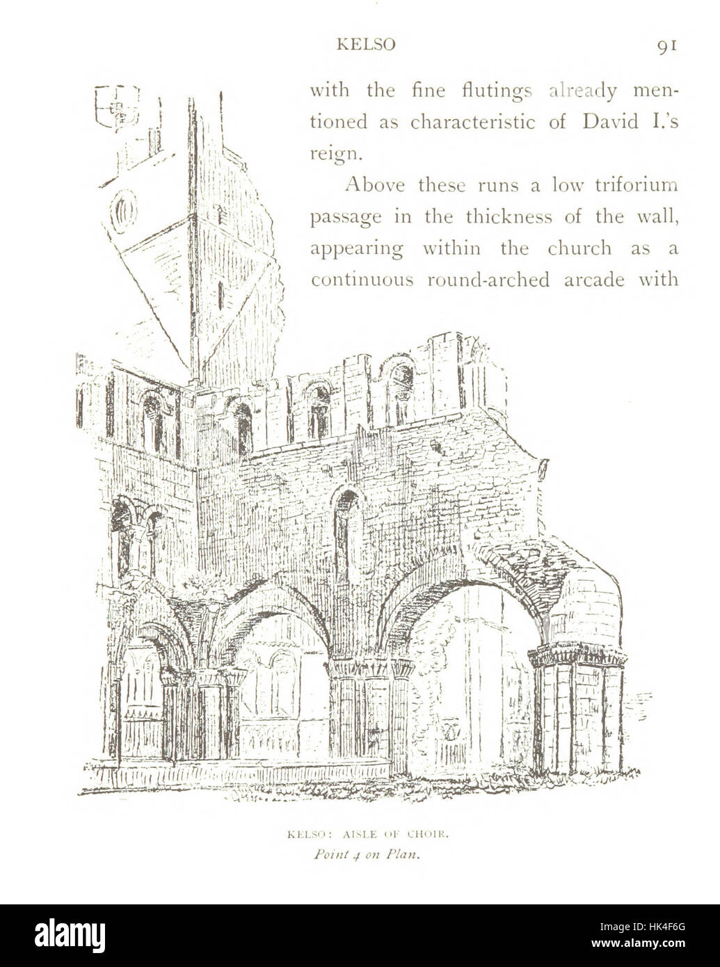 L'image de la page 115 des abbayes en ruines d'Écosse représente une vue panoramique de l'une des ruines historiques de l'abbaye écossaise, illustrant les caractéristiques architecturales et l'importance historique de ces sites. Banque D'Images