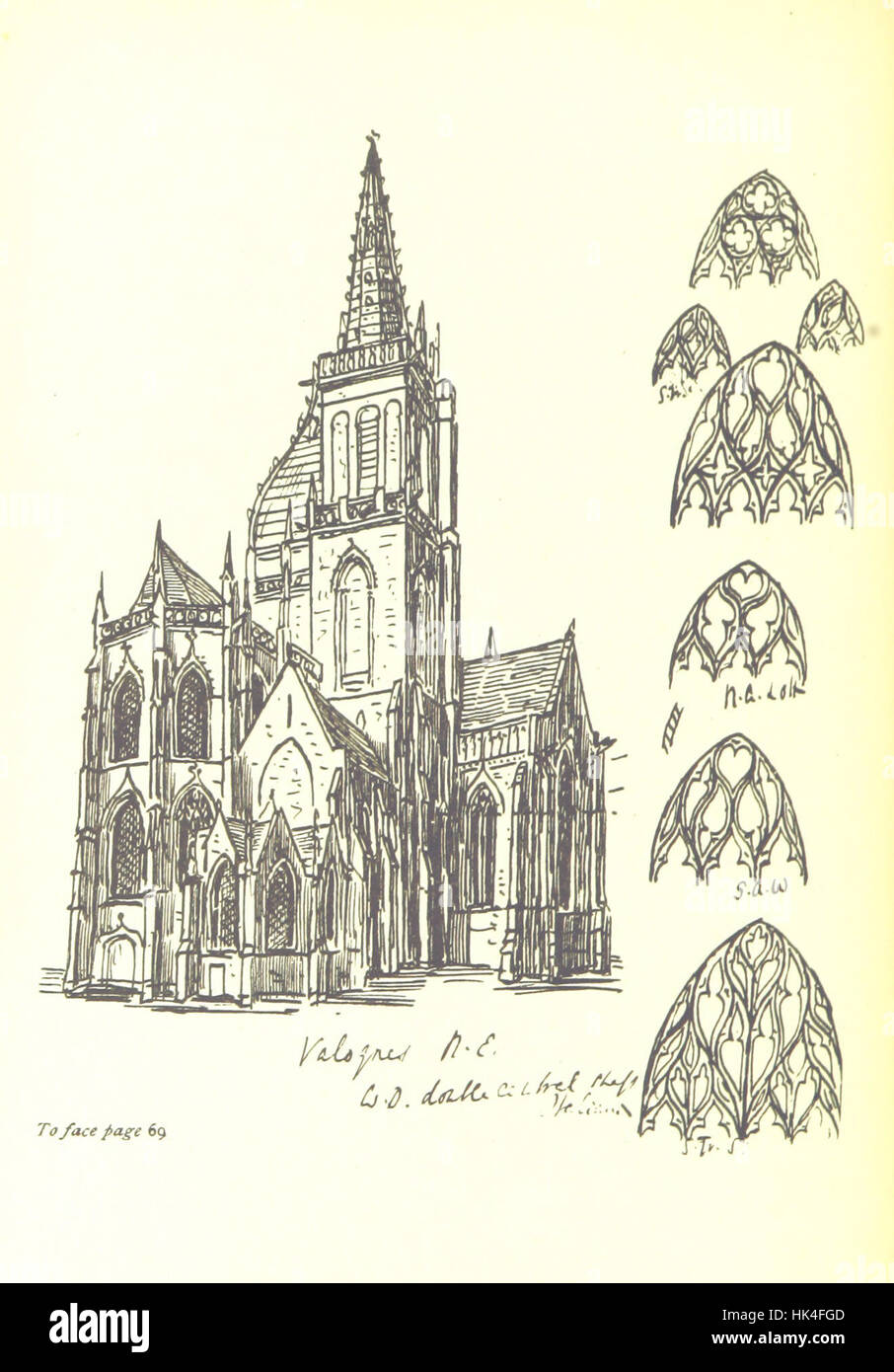 Image tirée de 'Sketches of Travel in Normandie and Maine' montrant les impressions illustrées de l'auteur sur les régions Normandie et Maine en France et aux États-Unis. Banque D'Images