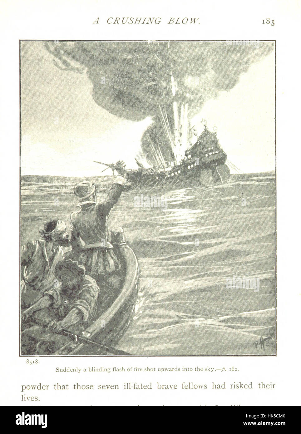 Image tirée de la page 185 de 'le voyage du Vengeur', représentant des scènes de l'époque de Sir Francis Drake, illustrant des aventures maritimes et des batailles navales. Banque D'Images
