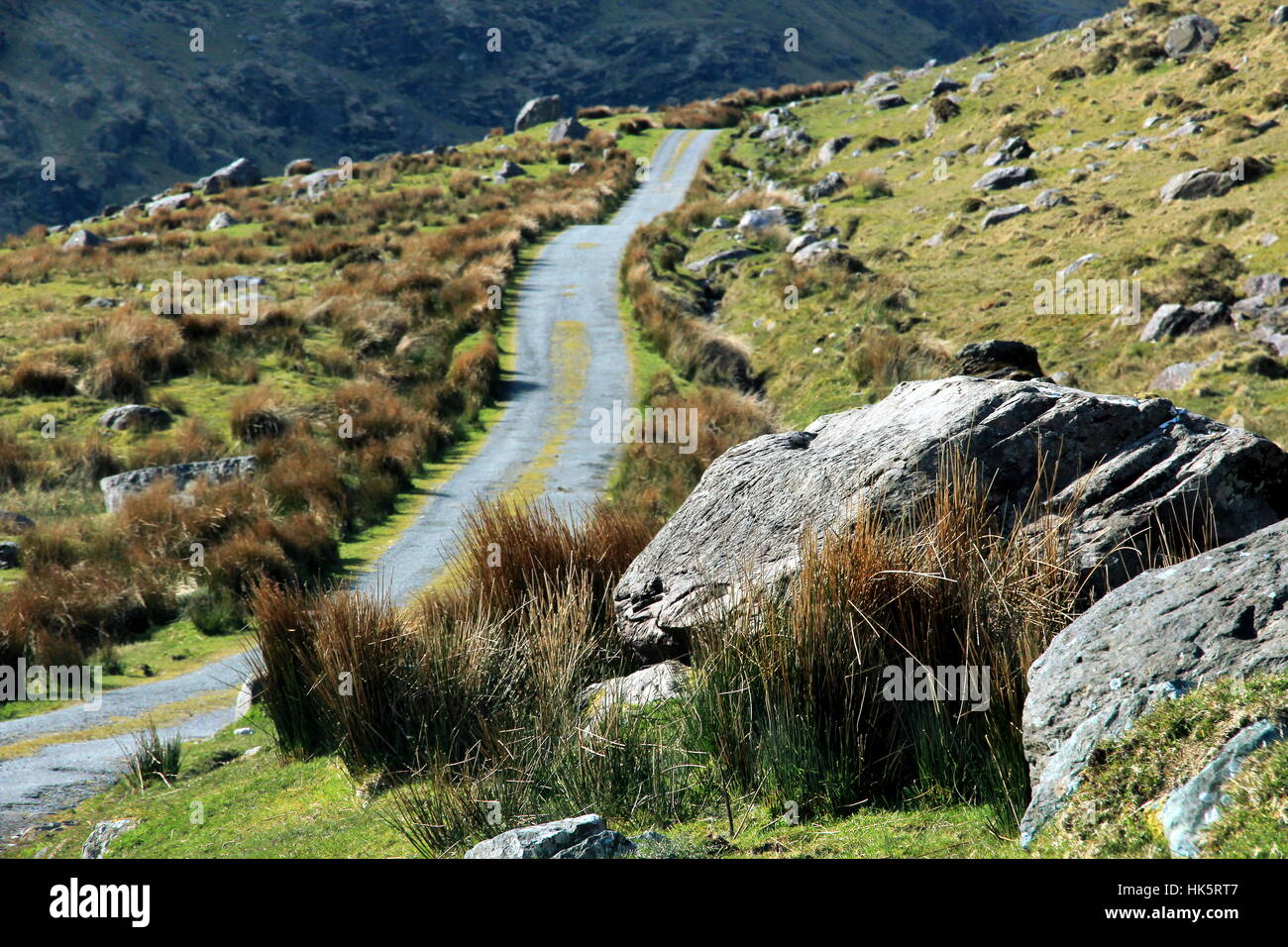 L'Irlande, la montagne, la rue, un chemin, la solitude, raide, l'Irlande, passeport, Banque D'Images