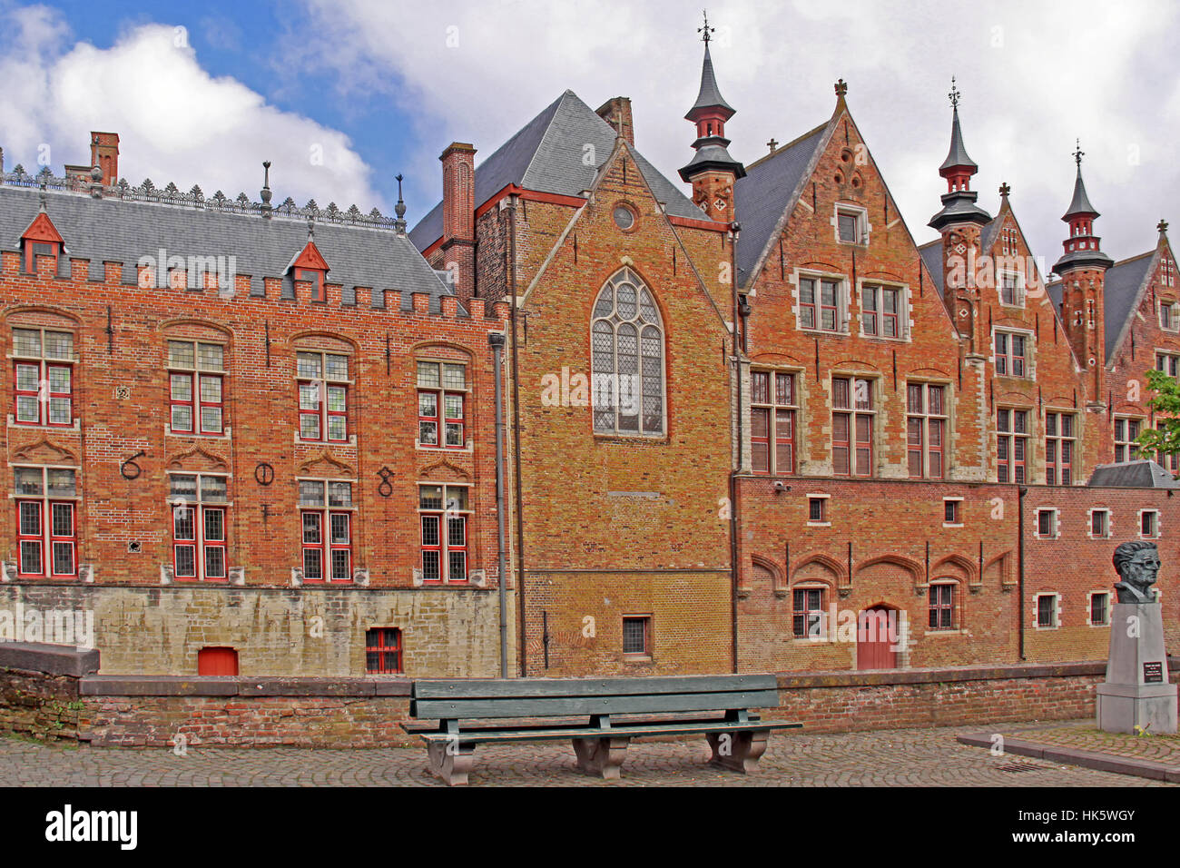 Monument, vieille ville, Flandre, bruges, historique, monument, sculpture, ancien Banque D'Images