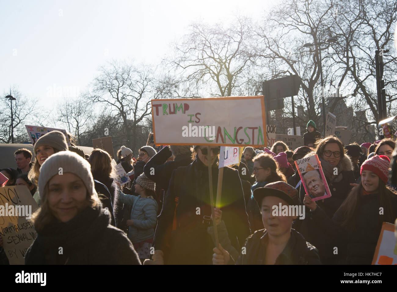 La Marche des femmes sur Londres, Anti-Trump protestation, Londres, Royaume-Uni. 21.01.2017 Banque D'Images