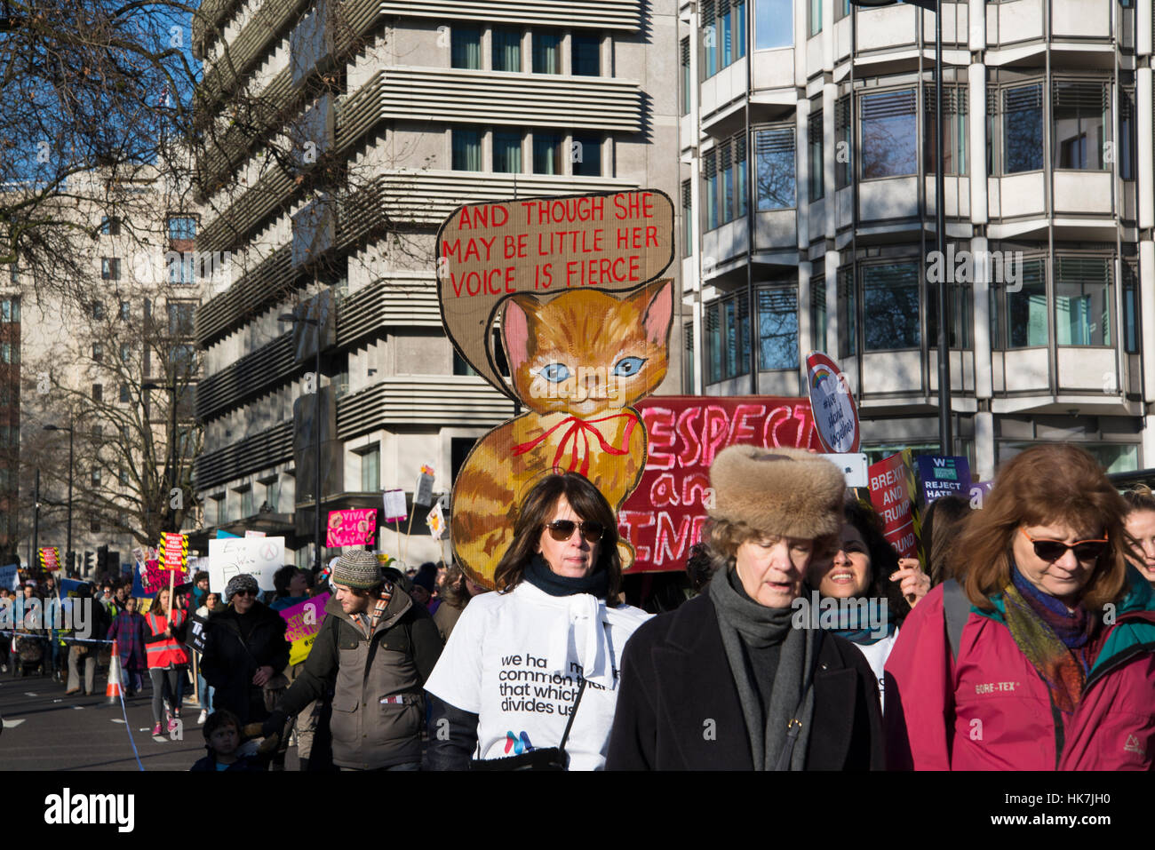 La Marche des femmes sur Londres, Anti-Trump protestation, Londres, Royaume-Uni. 21.01.2017 Banque D'Images