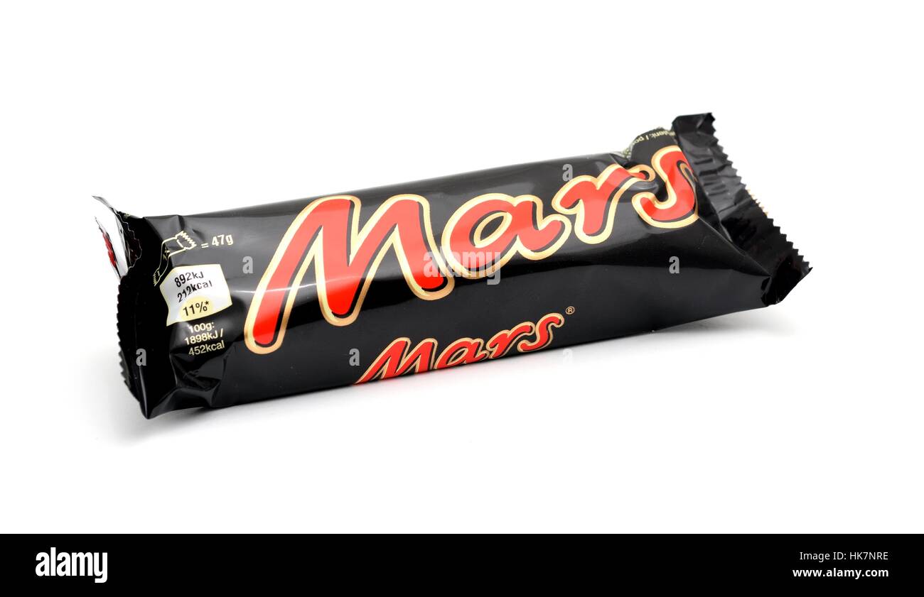 Barre de chocolat Mars en récupération. Banque D'Images