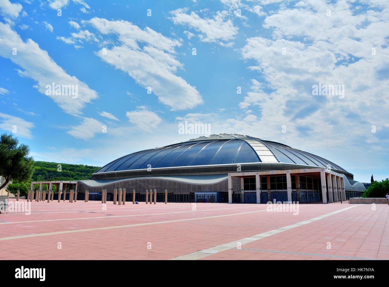 Palau Sant Jordi (St. George's Palace) arena dans le cadre de stades des Jeux olympiques de Barcelone. Banque D'Images