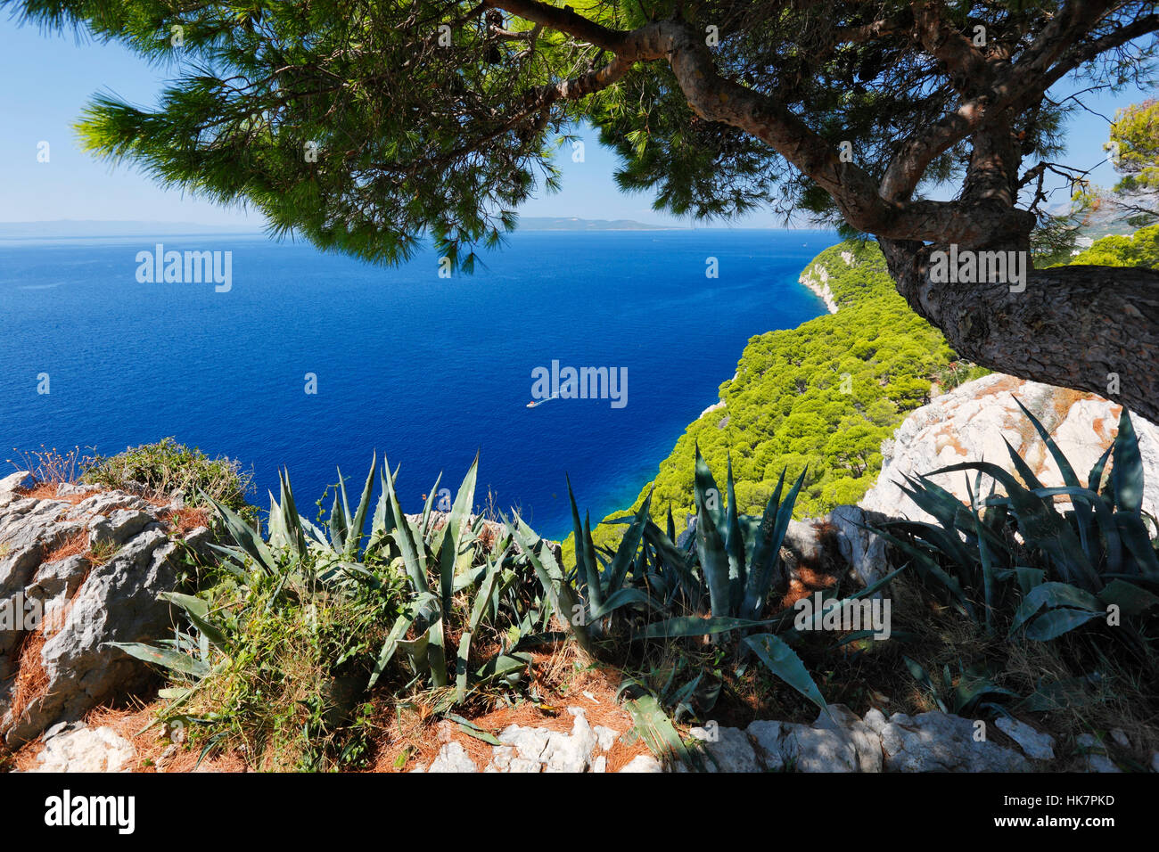La côte de la mer croatie, Makarska Riviera en Dalmatie Banque D'Images