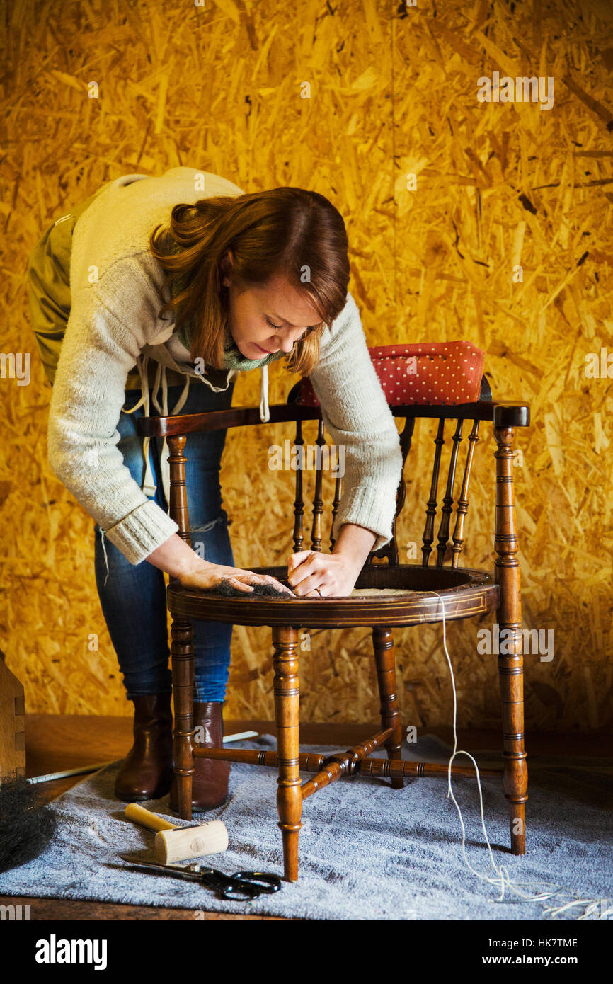 Atelier de rembourrage. Banque D'Images