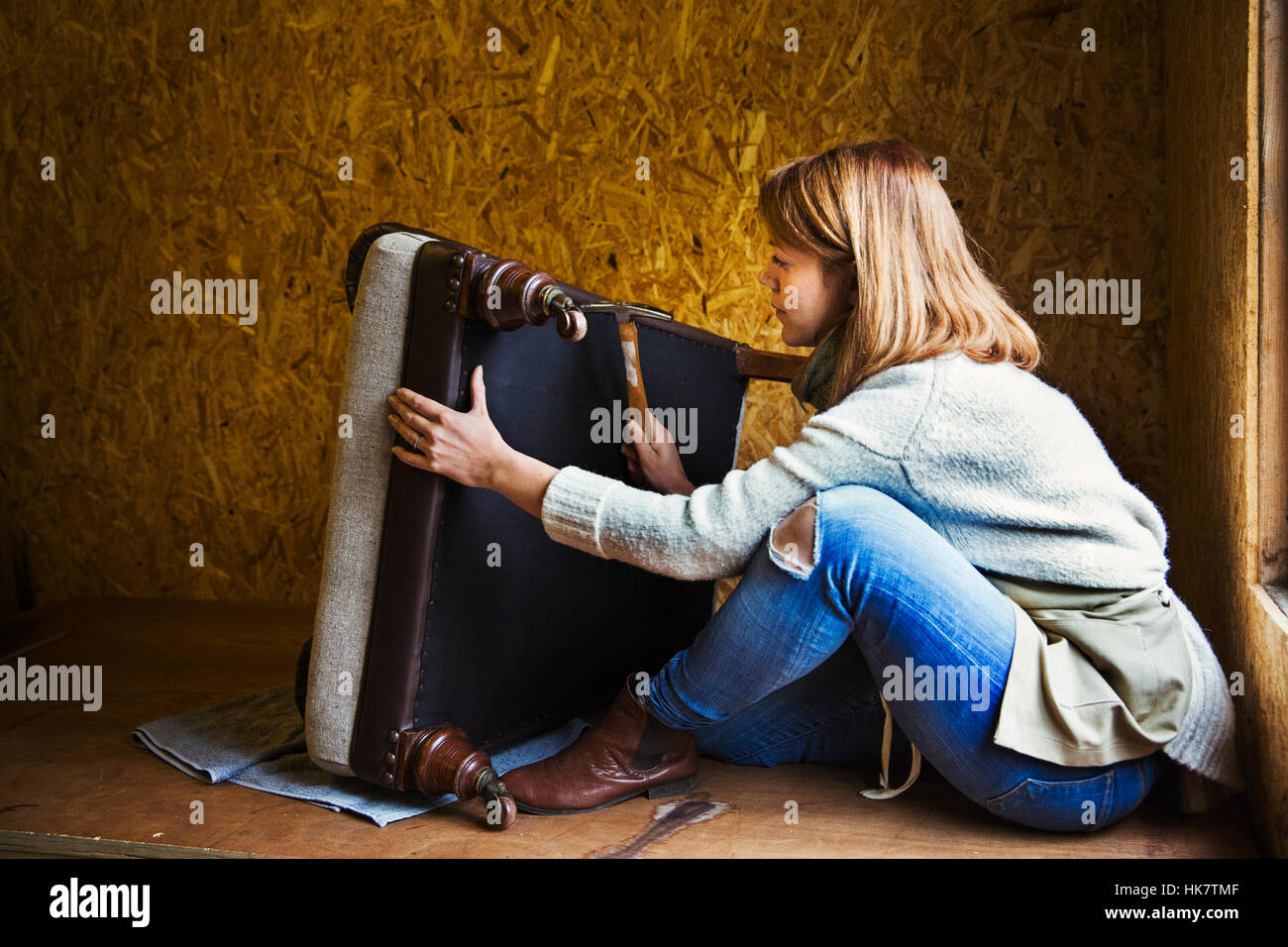 Atelier de rembourrage. Banque D'Images