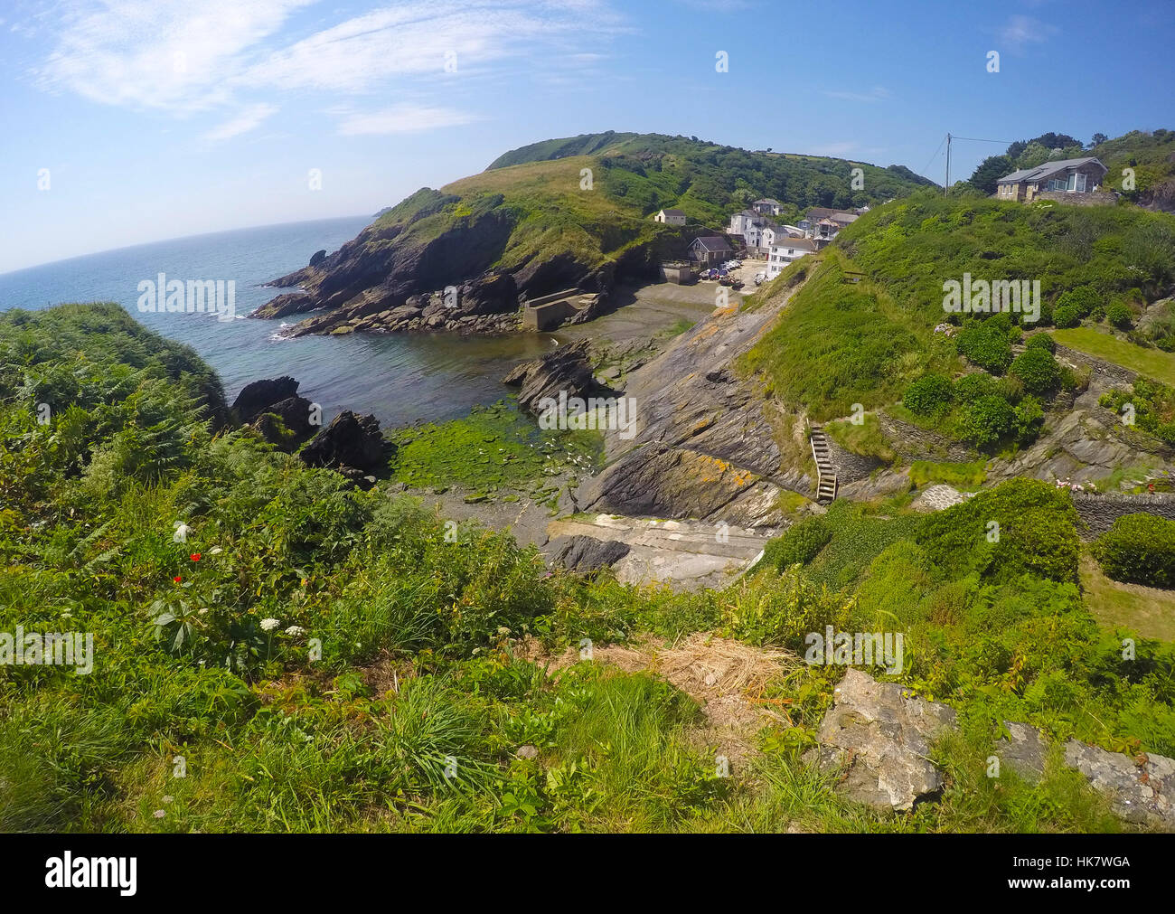 Port de pêche de Portloe. nichée dans la côte de Cornouailles son nom se développe à partir de la Cornish signifiant "Logh Porth cove pool", Banque D'Images