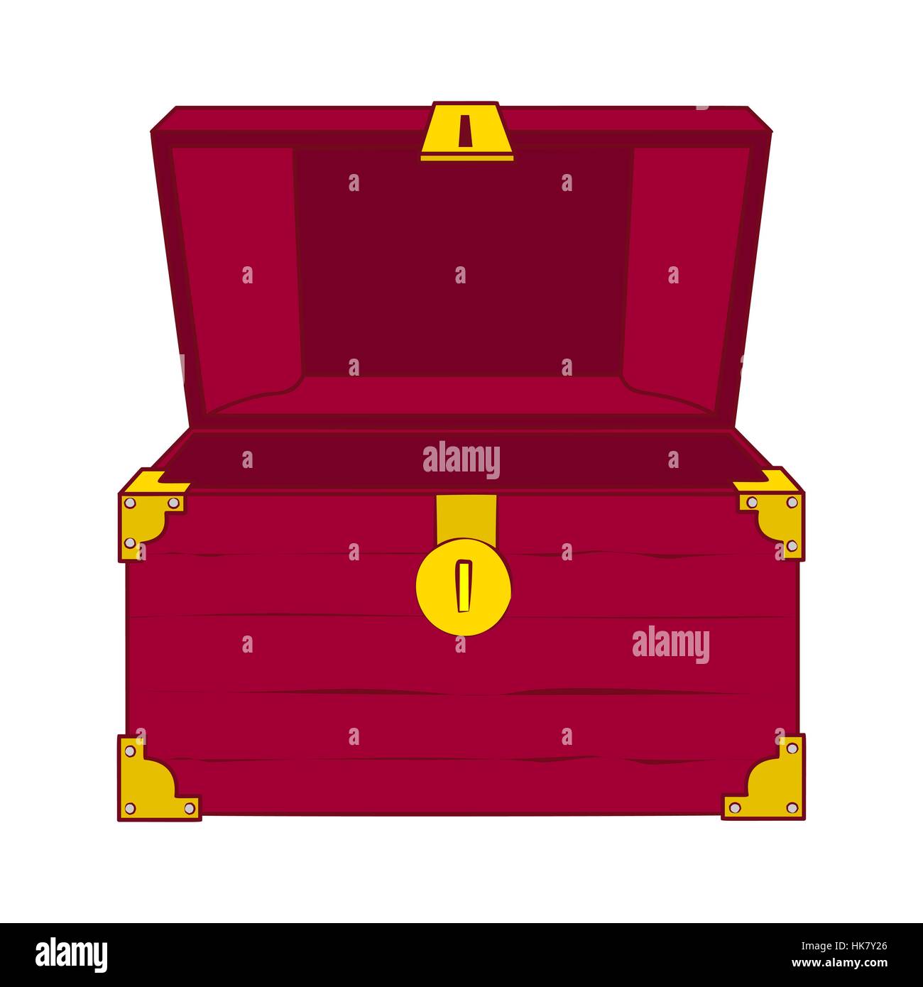 Illustration d'ouvrir le coffre au trésor en bois avec rien à l'intérieur. Vector illustration. Illustration de Vecteur