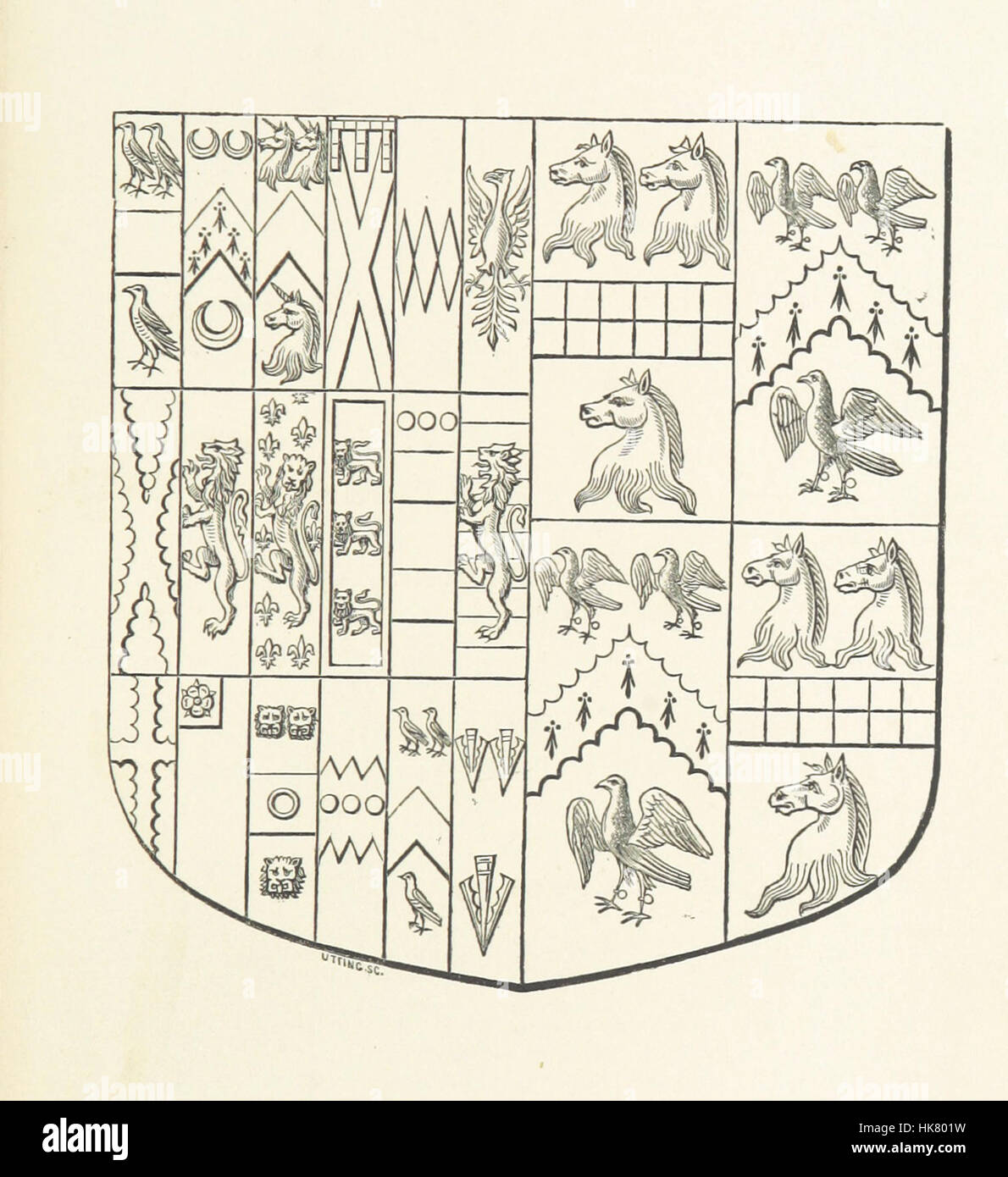 Image prise à partir de la page 353 de "La Visitation de Suffolk, faite par William Hervey [en 1561] ... Avec des additions de ... Jermyn, Davy, et autres SMS. &C. Édité par J. J. Howard. [Extrait de "l'East Anglian."]' image prise à partir de la page 353 de "La Visitation Banque D'Images