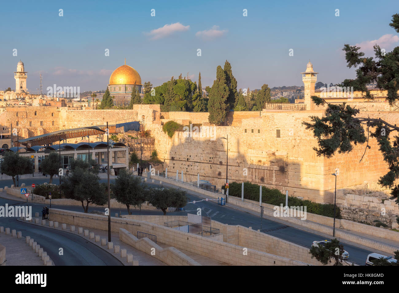 Une vue sur le mont du Temple dans la vieille ville de Jérusalem.Moyen-orient, Banque D'Images