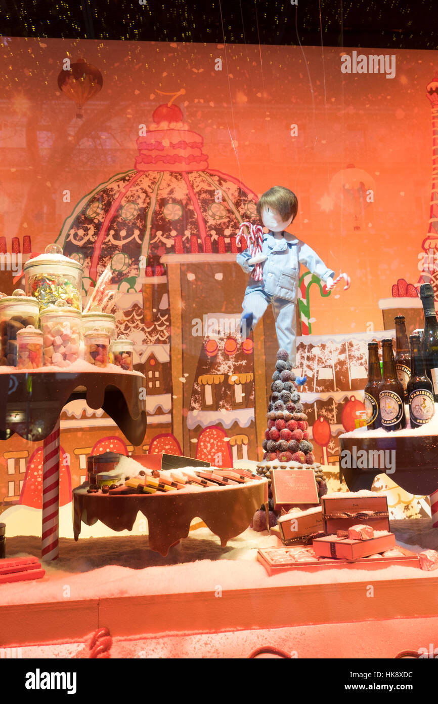 Les vitrines de Noël au printemps 2016, Paris, France Banque D'Images