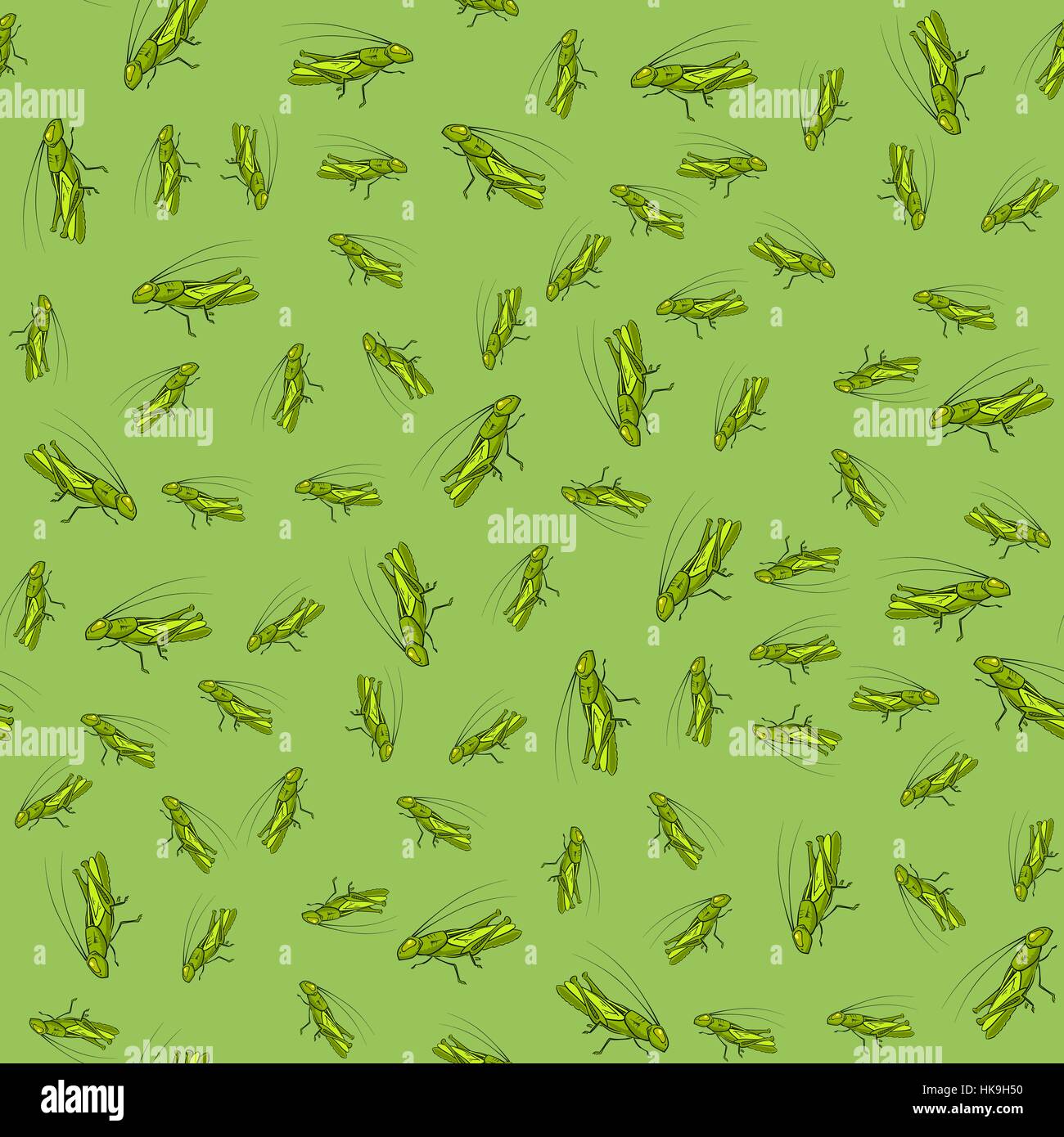 Les sauterelles Cartoon vert motif transparent Illustration de Vecteur
