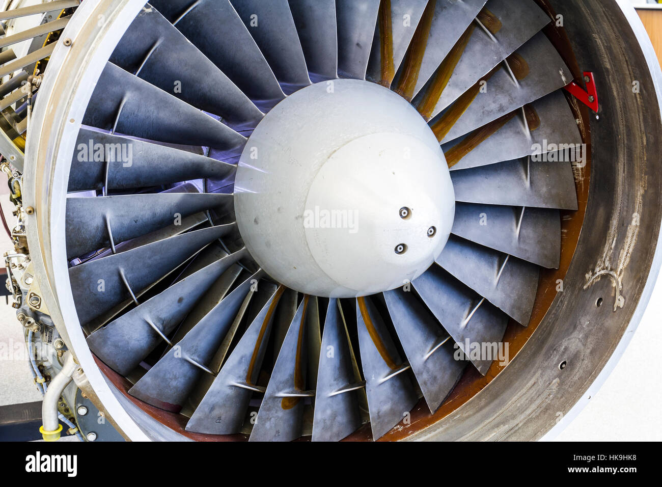 Les aubes de turbine d'un avion Jet Engine II Banque D'Images