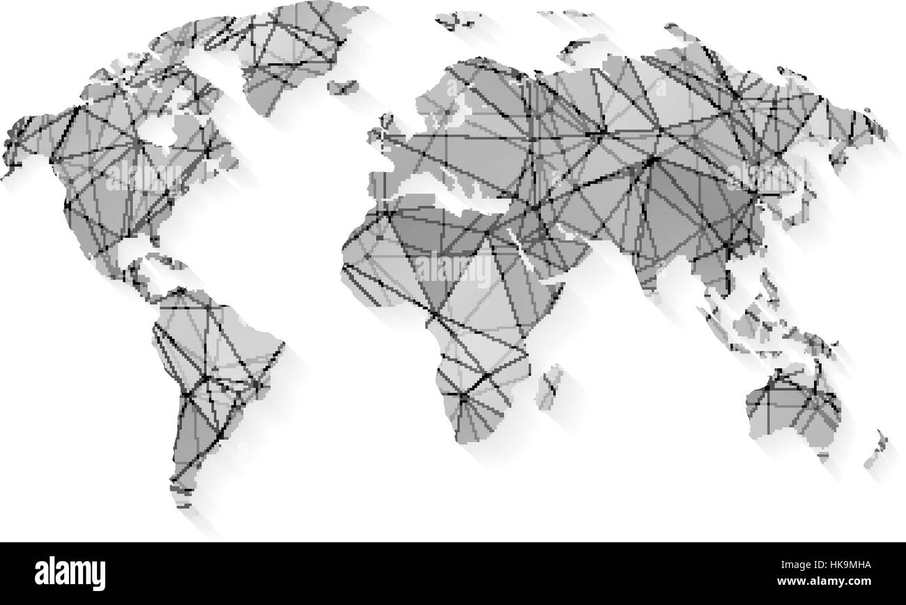 La carte de monde stylisé Illustration de Vecteur