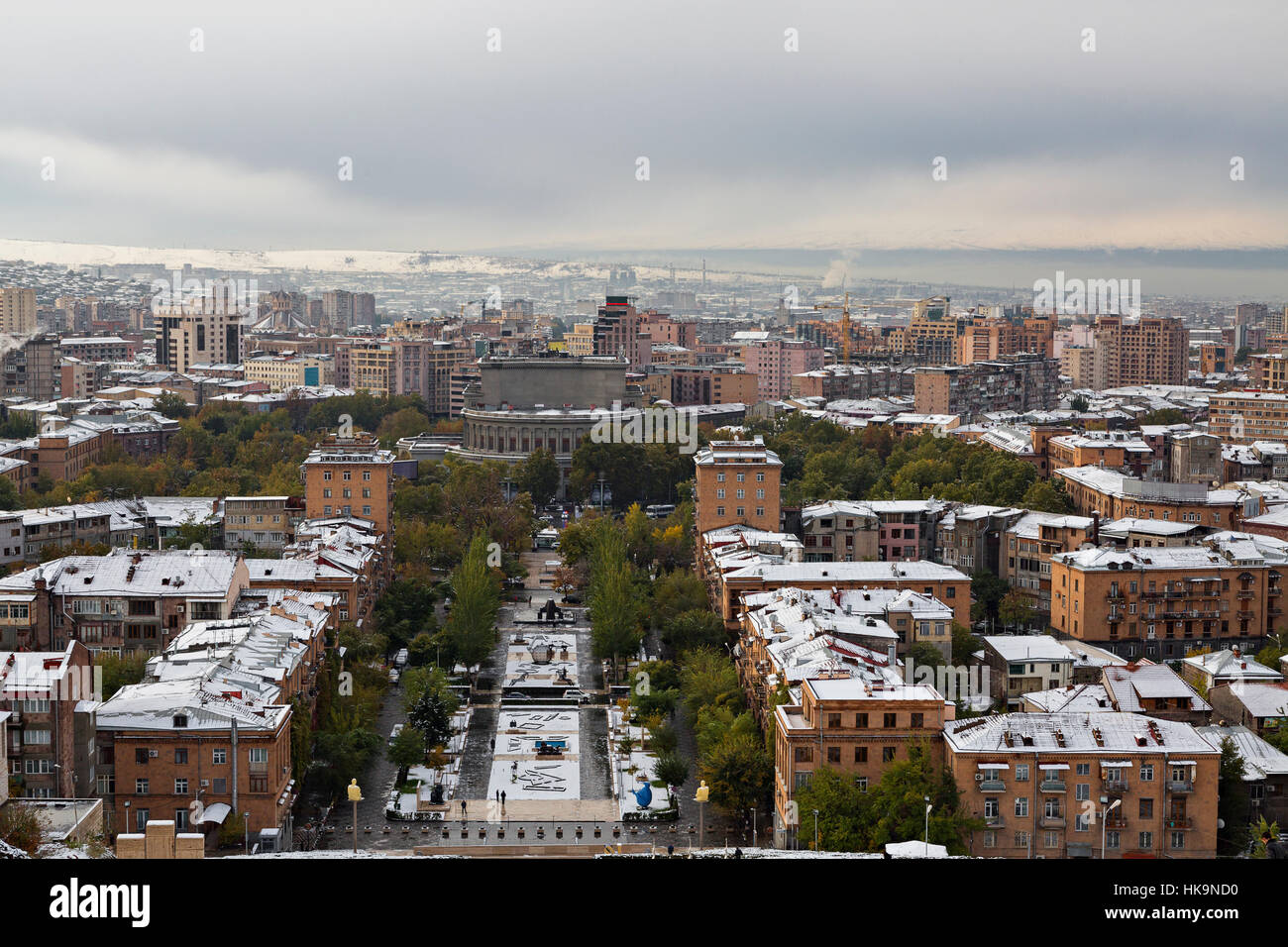 Erevan, capitale de l'Arménie, en hiver Banque D'Images