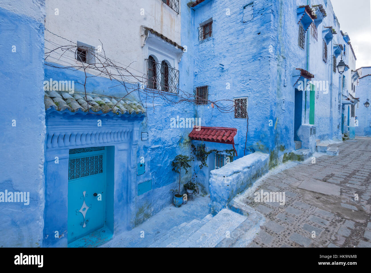 La ville bleue de Chefchaouen au nord du Maroc Banque D'Images