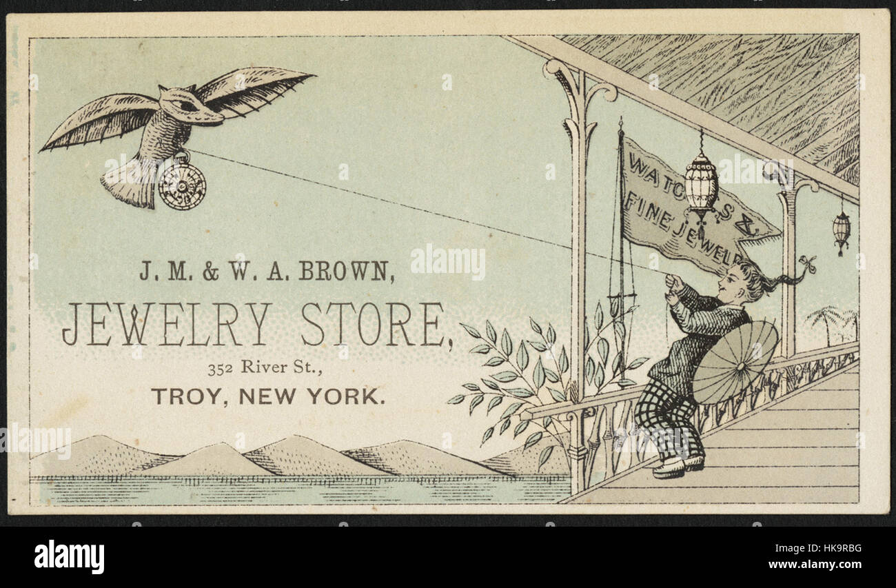 J. M. & O. A. Brown, bijouterie, 5 rue de la rivière, Troy, New York Banque D'Images