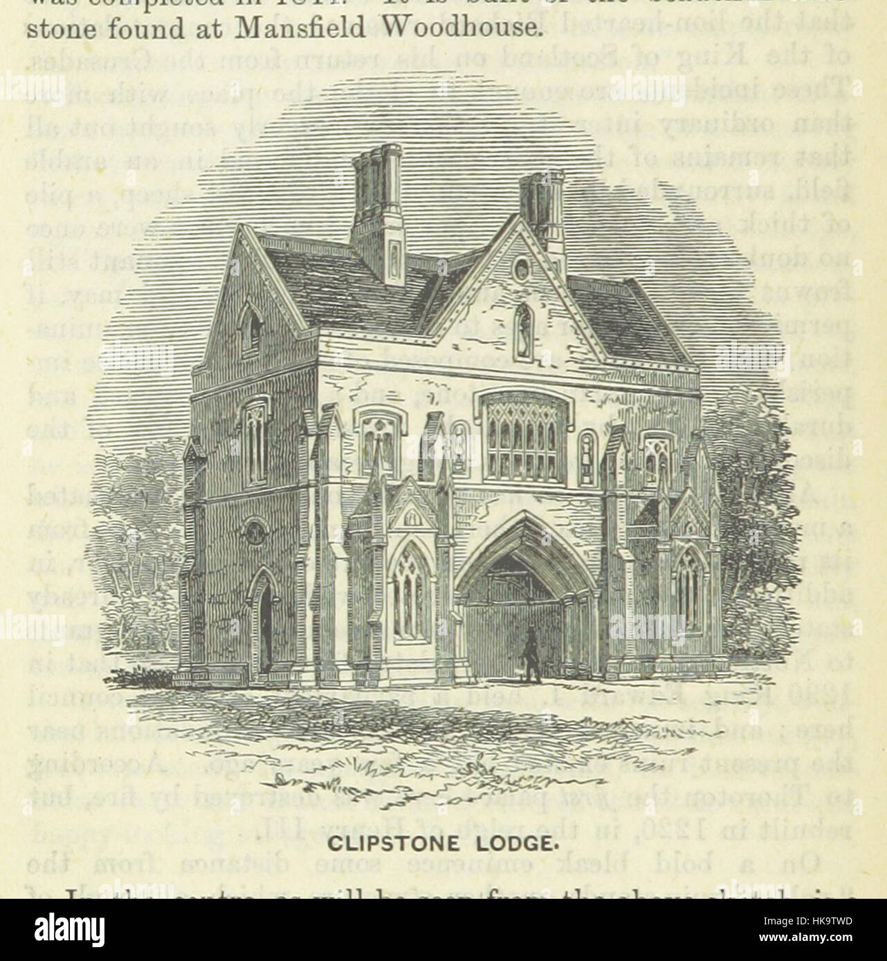 Une image de la page 82 de « visite de la forêt de Sherwood », représentant des lieux remarquables tels que la forêt de Sherwood, l'abbaye de Newstead et d'autres sites historiques associés à Robin des bois. Banque D'Images