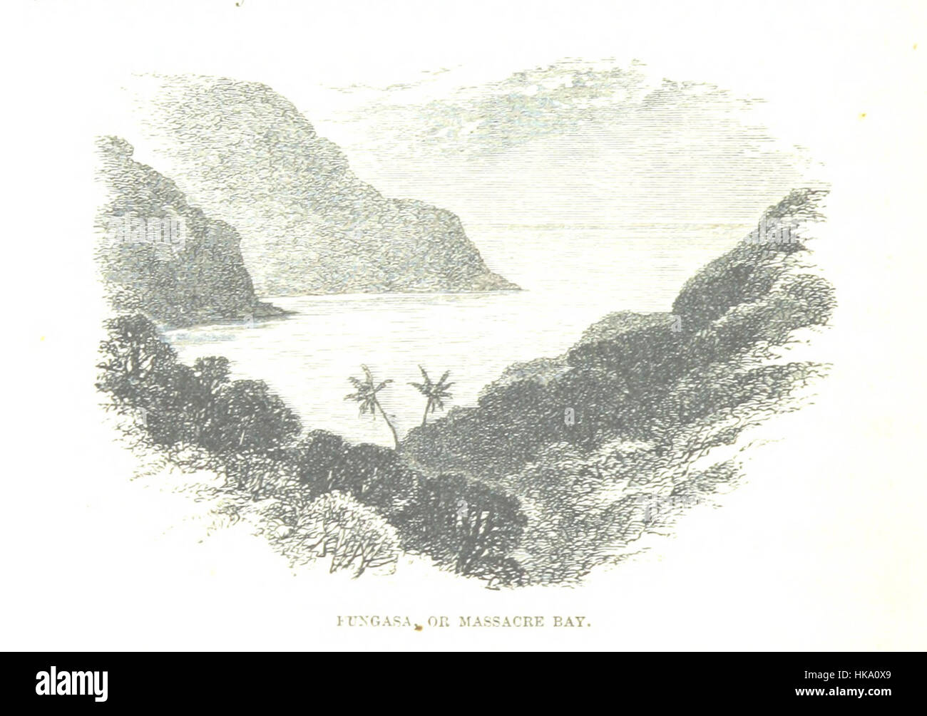 L'image est tirée de 'Jottings During the Cruise of H.M.S. Curacoa', documentant la croisière du navire vers les îles de la mer du Sud en 1865, y compris des observations d'histoire naturelle, avec des plaques et une carte. Banque D'Images