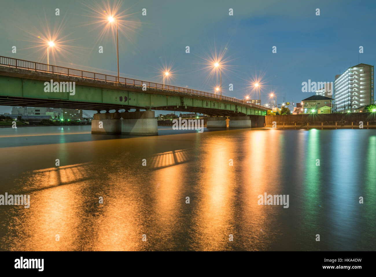 Shin-Kamiya,Pont de la rivière Sumida, Tokyo, Japon Banque D'Images