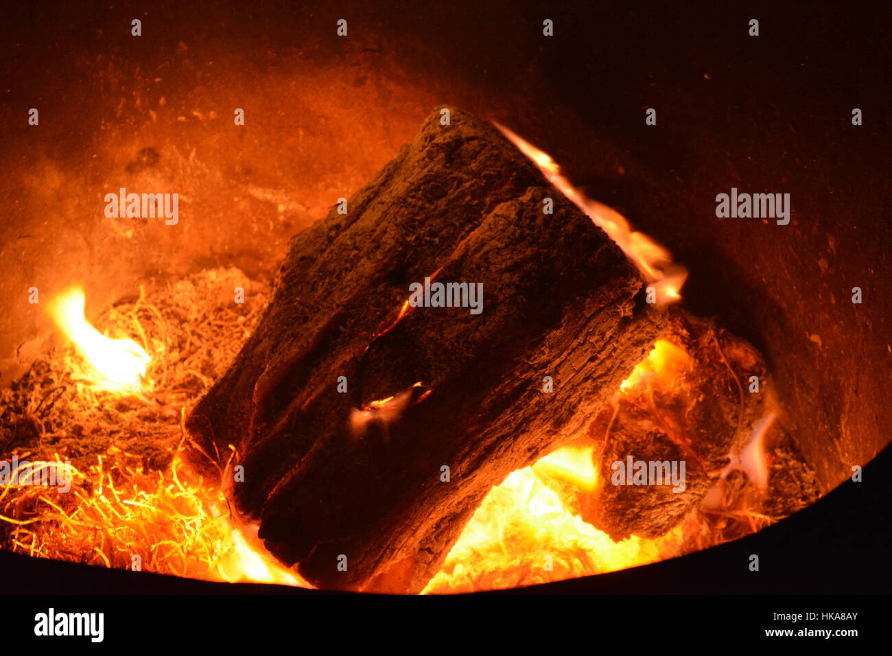 Ouvrez une session sur le feu Banque D'Images