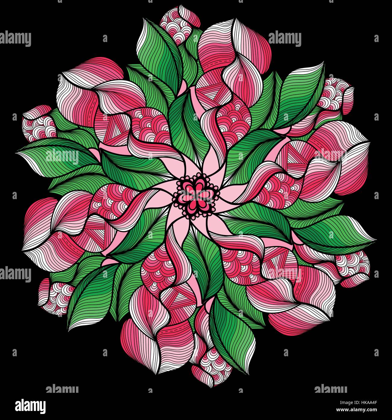 Mandala. Rond coloré ornement. Page à colorier. Vector illustration modèle transparent Illustration de Vecteur