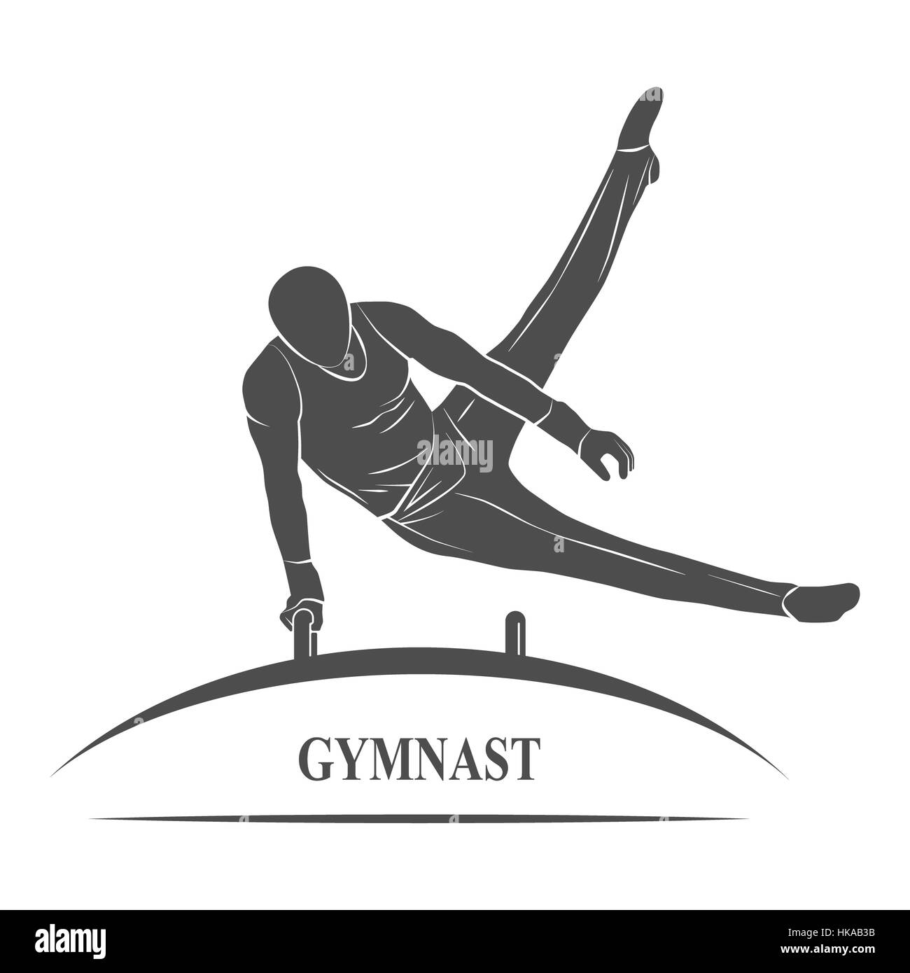 Homme icône gymnaste exécute à cheval. Photo illustration. Banque D'Images