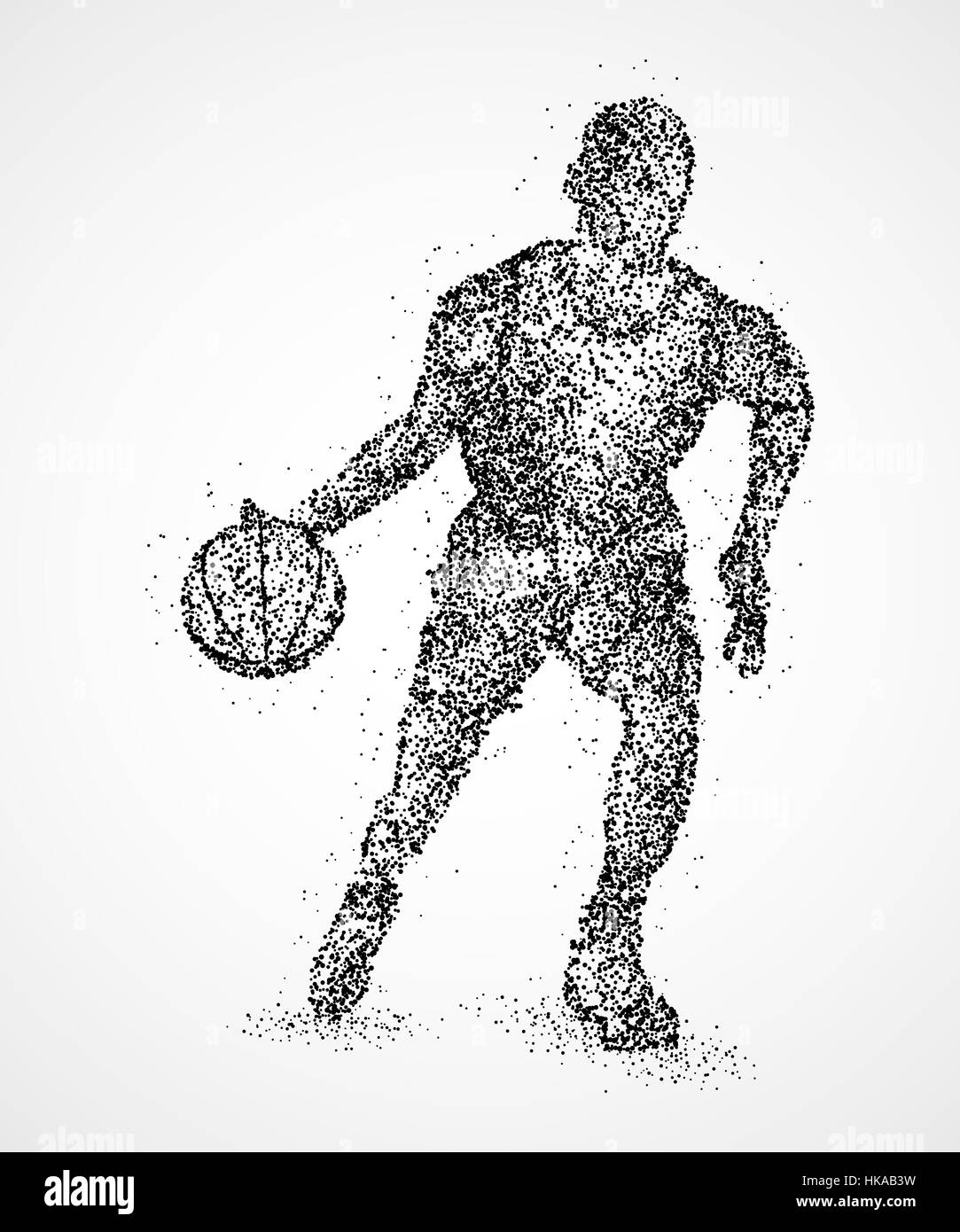 Résumé Le joueur de basket-ball de cercles noirs. Photo illustration. Banque D'Images