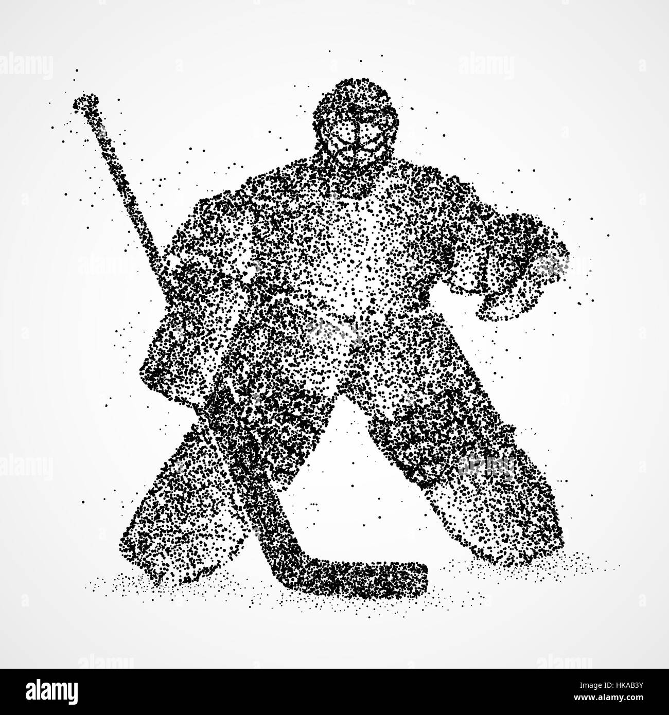 Résumé de l'hockey gardien de cercles noirs. Photo illustration. Banque D'Images