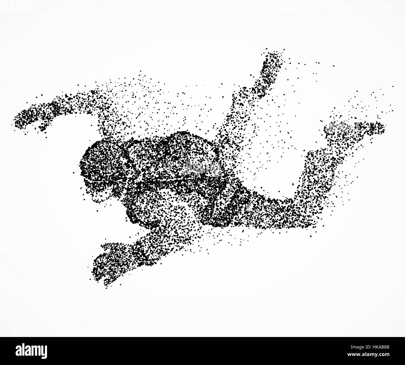 Personne abstraite avec un parachute à partir de la milieux. Photo illustration. Banque D'Images