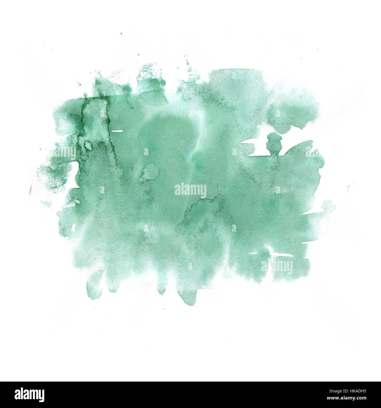 Fond vert blanc aquarelle abstraite, les taches isolées. illustration l'aquarelle Banque D'Images