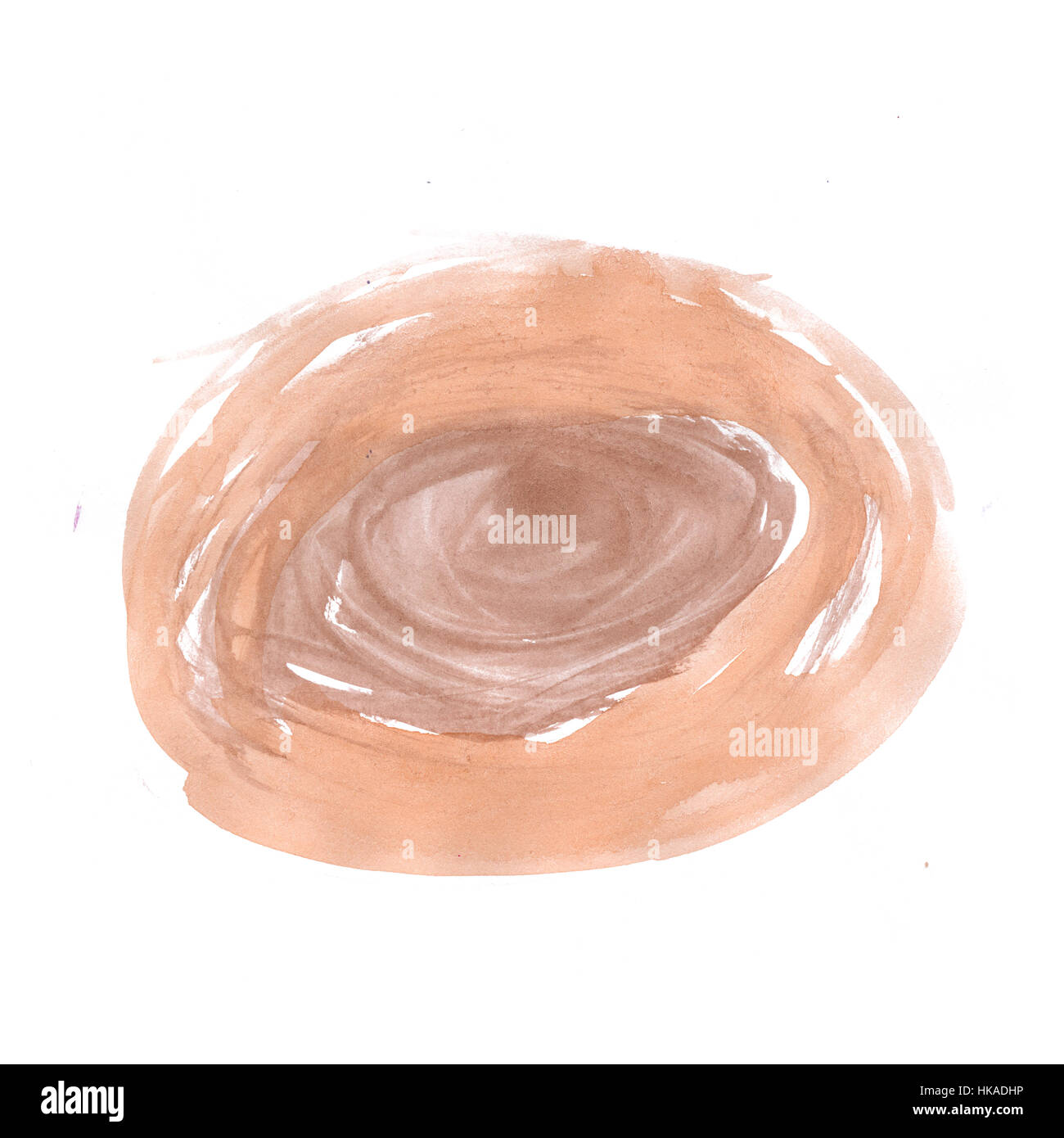 Aquarelle fond blanc, taches brunes résumé isolés. illustration l'aquarelle Banque D'Images