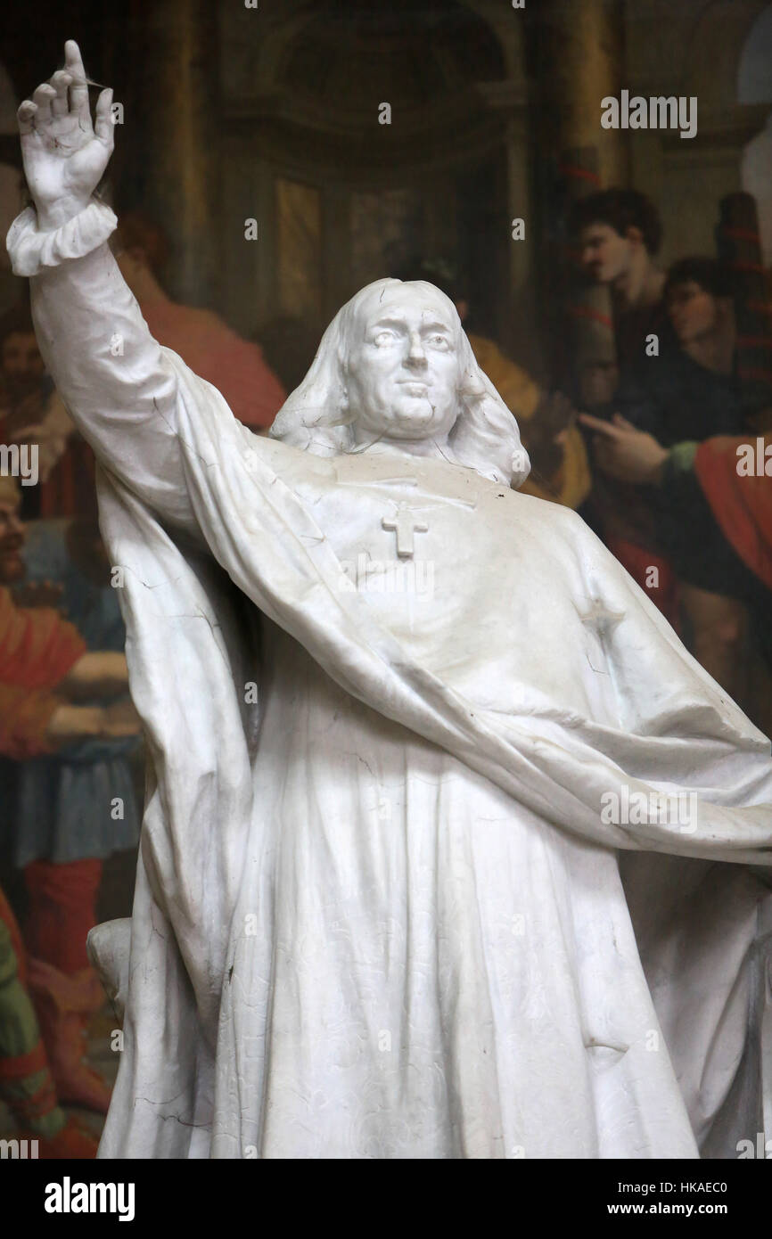Le monument de Jacques-Bénigne Bossuet (1627-1704), évêque de Meaux de 1681 à 1704 par Ernest Henri Dubois (1863-1930). Banque D'Images