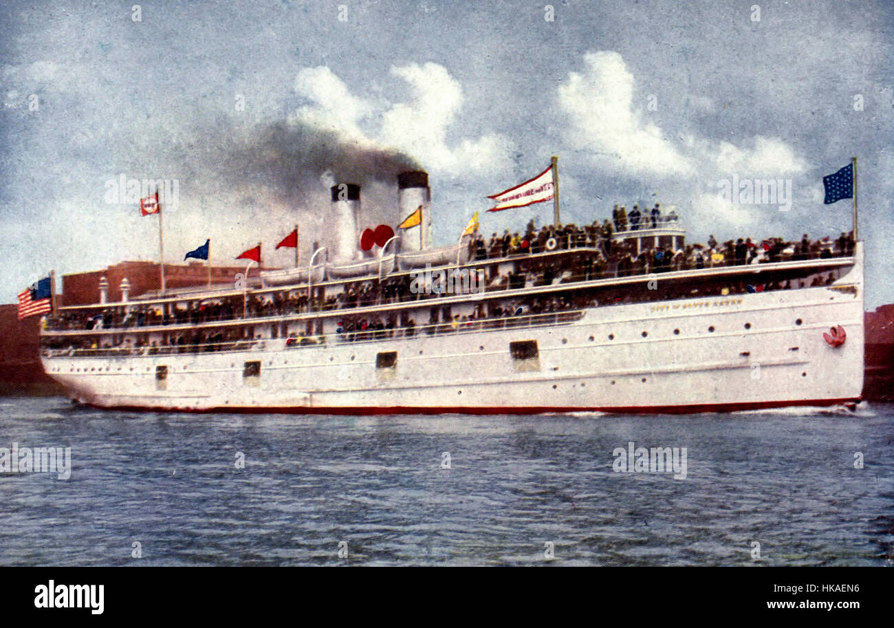Steamship Ville de South Haven, Chicago, vers 1908 Banque D'Images